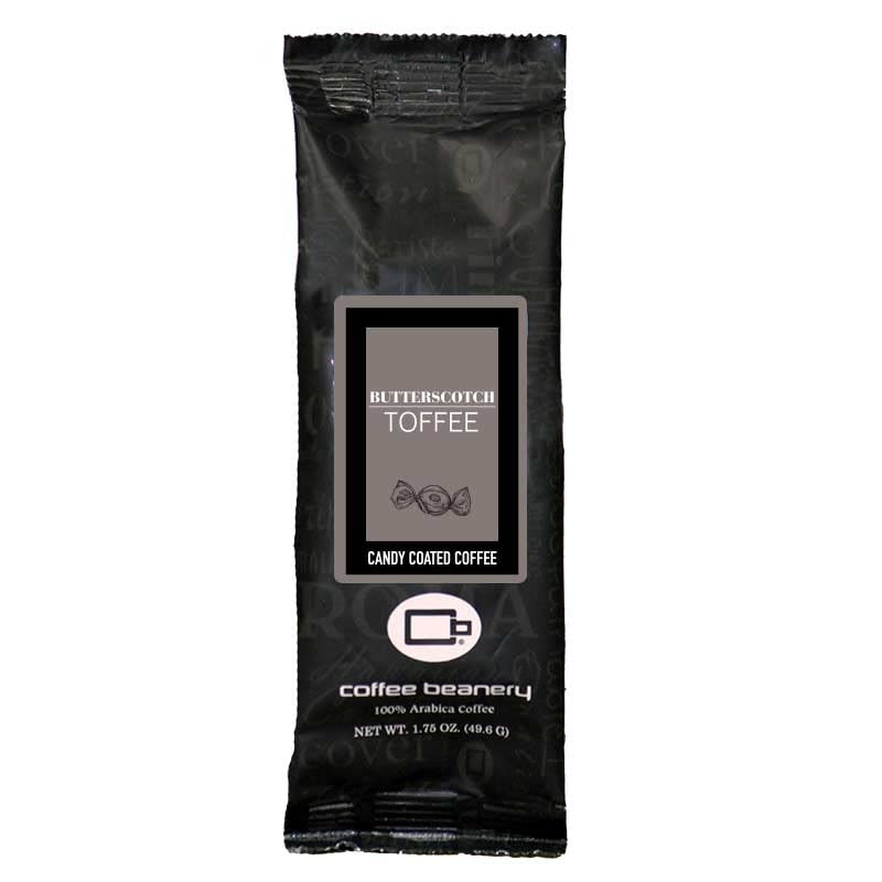 Coffee Beanery Butterscotch Toffee Flavored Coffee, 1-1.75Oz Try Me Size Coffee Sampler, Light-Medium Roast