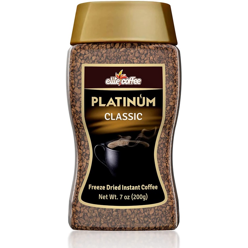 Elite Platinum Freeze Dried Instant Classic Coffee 7.5Oz (1 Pack) | Kosher For Passover | Glass Jar | Rich Aroma