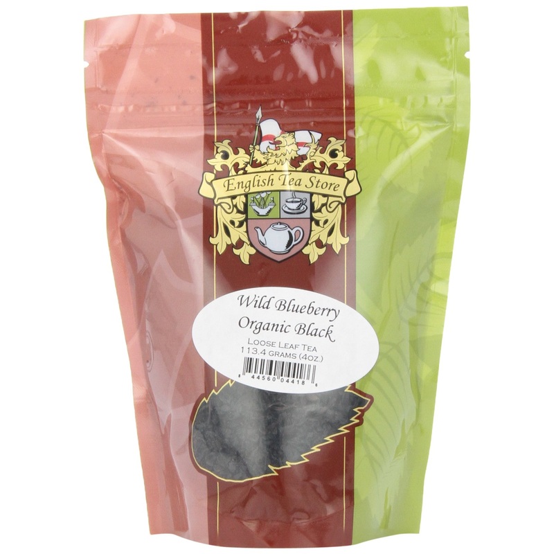 English Tea Store Loose Leaf, Wild Blueberry Organic Black Tea, 4 Ounce