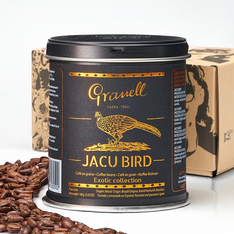 Granell Cafes 1940 Jacu Bird Coffee – Rare Brazilian Whole Bean – Medium Roast – Exotic Low Acid Gourmet