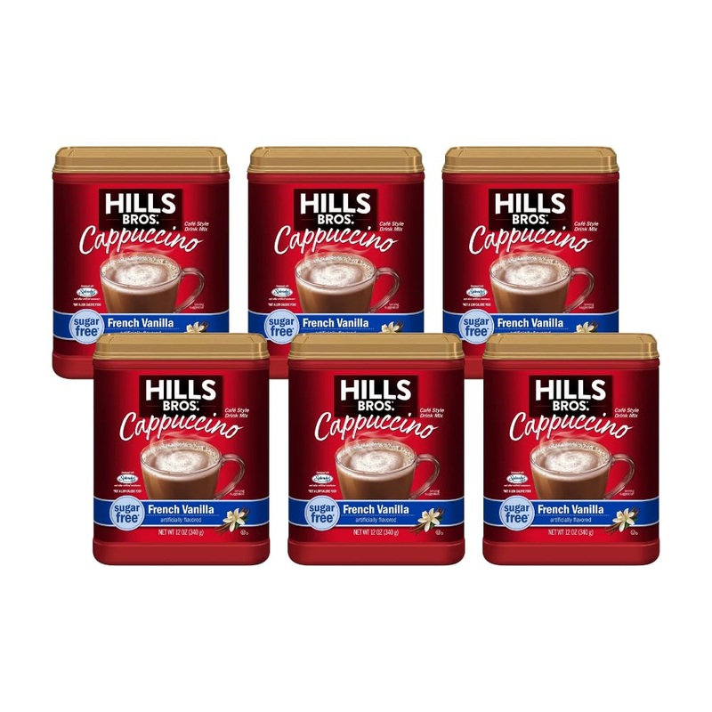 Hills Bros Sugar-Free French Vanilla, (Pack Of 6)