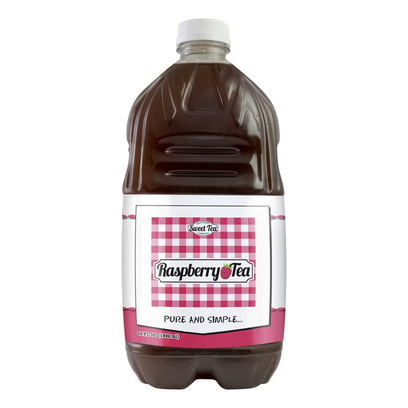 Iced Tea Sweet Raspberry Real Brewed, Pure Cane Sugar, Caffeinated All Natural Drinks, No Artificial Flavors Or Colors (Large 64