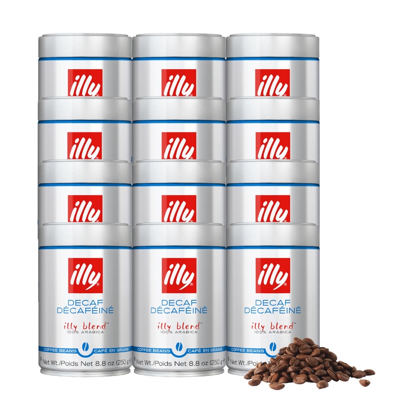 Illy Whole Bean Coffee, Decaffeinated – Medium Roast – Mild & Balanced – 100% Arabica – Whole Beans – Pressurized Packaging Seal
