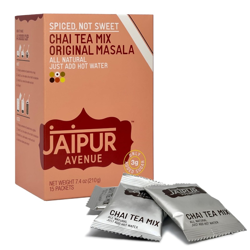 Jaipur Avenue Chai Tea Mix – Original Spiced Not Sweet – All-Natural, Preservative-Free, Gluten-Free, And Authentic Masala Chai