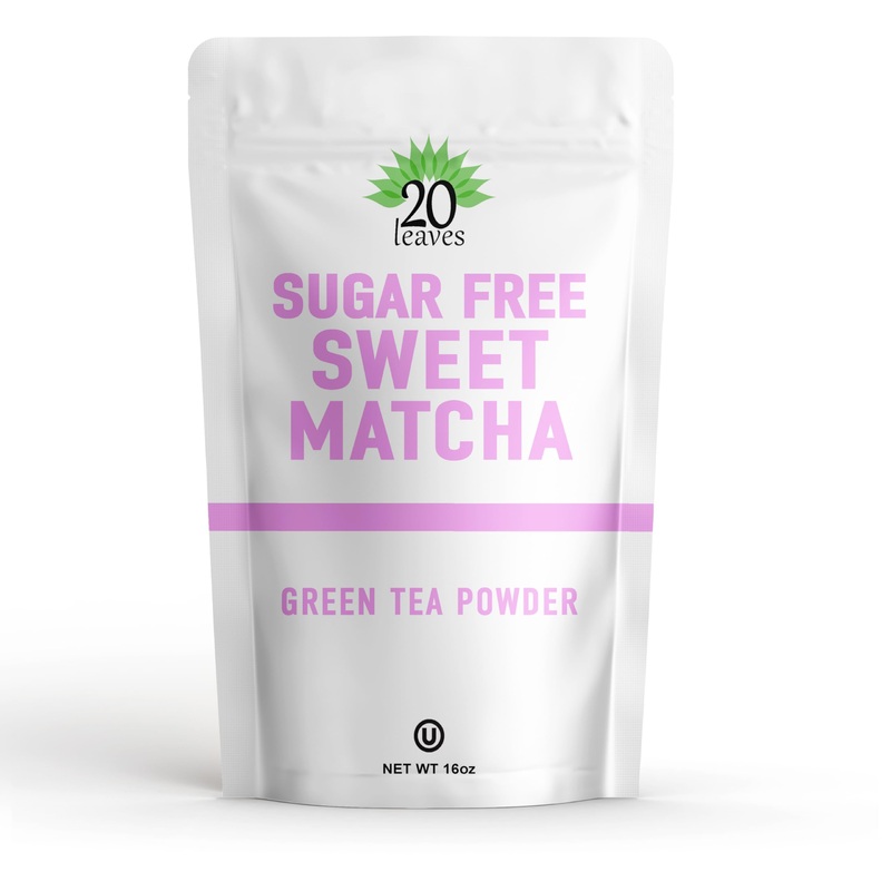 Japanese Sugar Free Sweet Matcha Powder – Sweetened Green Tea Powder – Barista Cafe Style Blend For Latte – 1Lb Pouch – 16Oz – 1