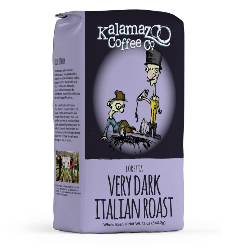 Kalamazoo Coffee Company Loretta Whole Bean Coffee – Very Dark Italian Roast | 12Oz Bag (1 Pack)