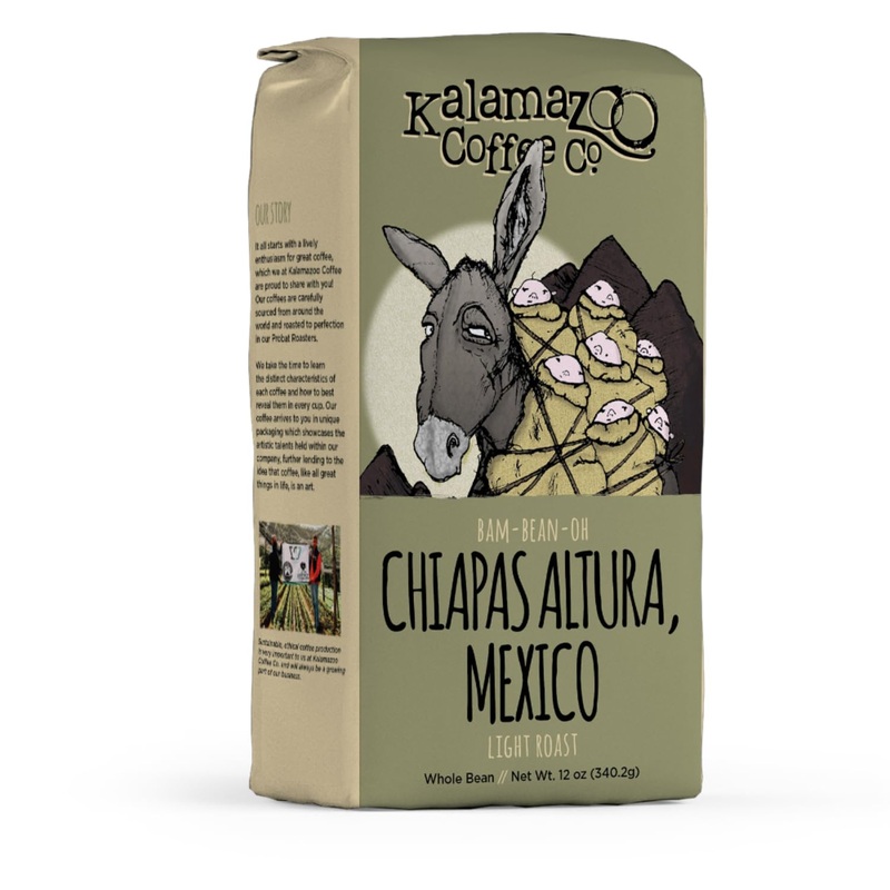 Kalamazoo Coffee Company Mexican Chiapas Whole Bean Coffee – Bam-Bean-Oh Light Roast | 12Oz Bag (1 Pack)