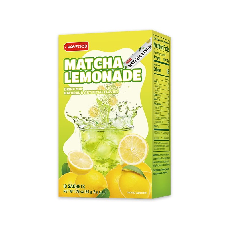 Kayfood Premium Teaade Matcha Lemon & Peach Oolongade Oolong Tea, Mix Powered Sugar Free, Diet, Korean Beverage, Dlended Hot & I