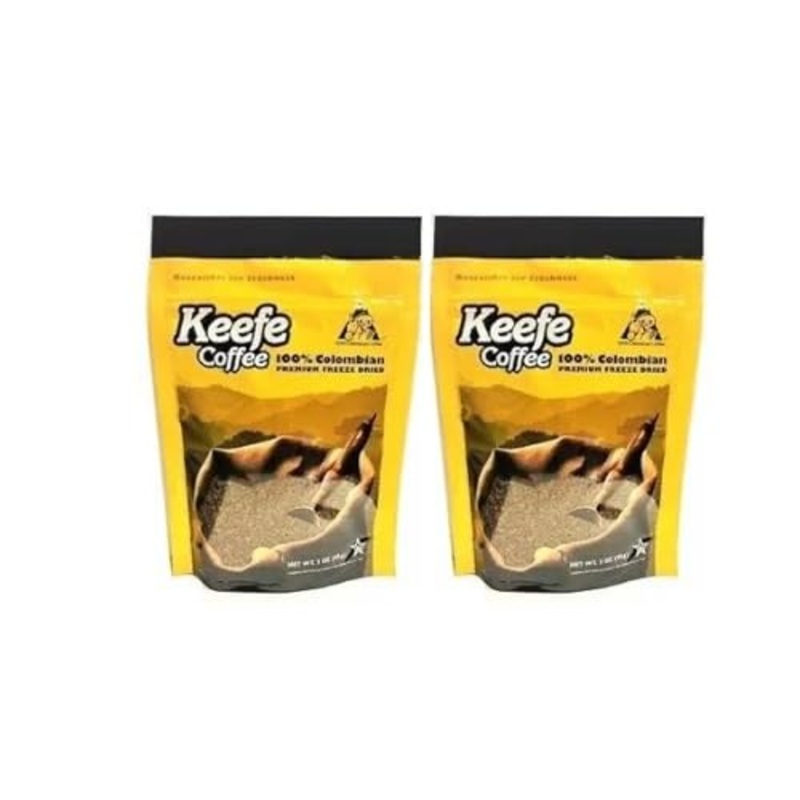 Keefe Coffee 100% Colombian Premium Freeze Dried Coffee 3Oz Sealed Bag (3 Ounce (Pack Of 2), Coffee)