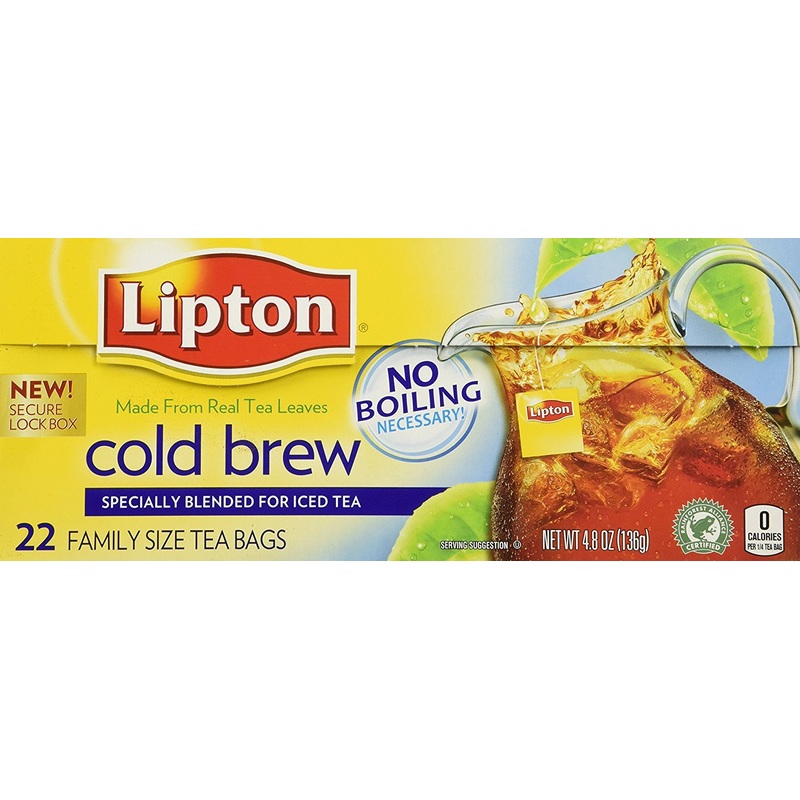 Lipton Cold Brew Family Iced Tea Bags Black Tea 22 Ct (Pack Of 2)