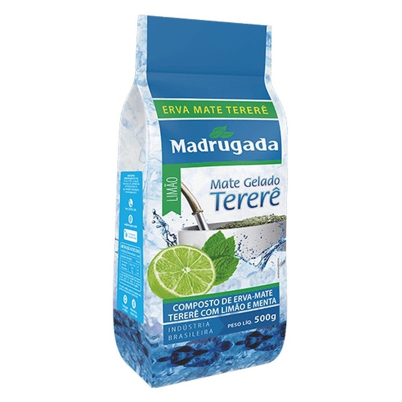 Madrugada Erva Mate Gelado Terere Sabor Limao E Menta 500 Gr./ Yerba Mate With Lemon And And Mint 17.62 Oz.