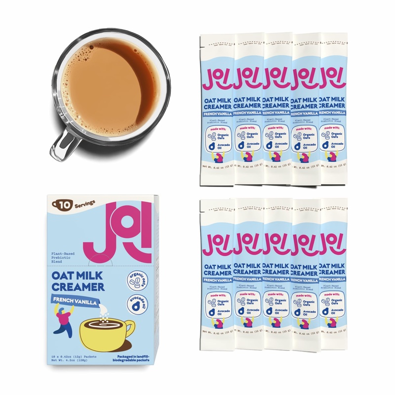 Oat Milk Coffee Creamer, French Vanilla By Joi – 10 Single Serves. Functional, Prebiotic Superfood, Vegan, Dairy Free, Non-Dairy