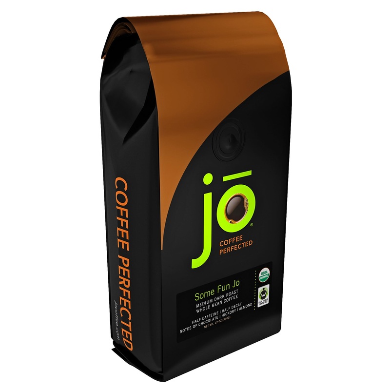 Some Fun Jo: 12 Oz, Organic Half Caff Coffee, Whole Bean, 50/50 Regular/Decaf, Medium Dark Roast, Rich Tasting Notes, Usda Organ