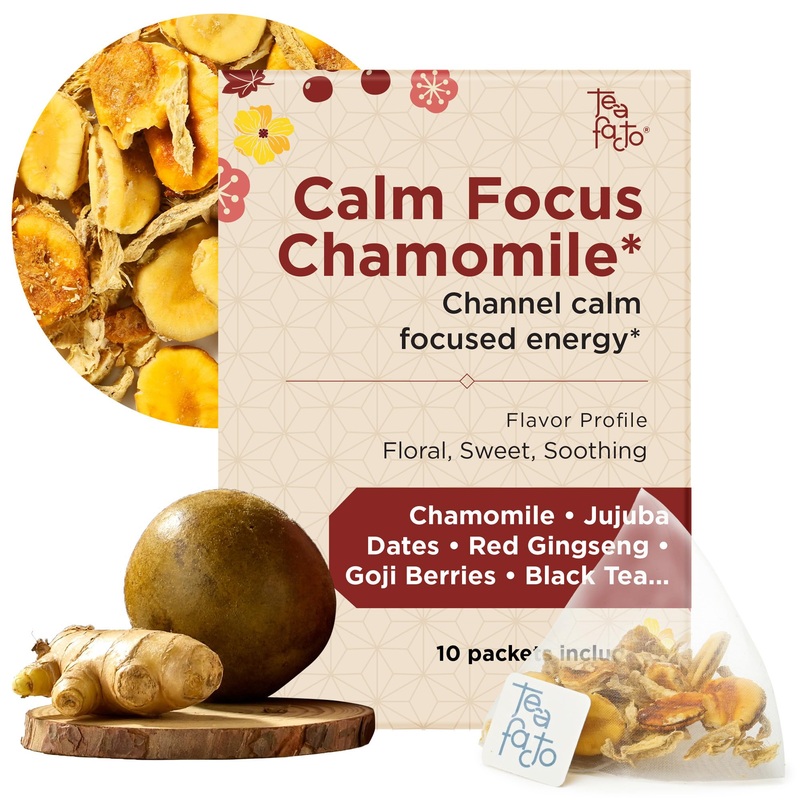 Tea Facto Chamomile Tea Bags With Chrysanthemum Tea For Soothing Comfort – 10 Pack