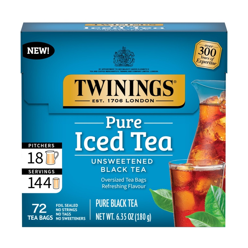 Twinings Black Iced Tea, 72 Oversized Tea Bags, Makes 18 Pitchers Or 144 Servings, Unsweetened, Caffeinated, 72 Count (Pack Of 1
