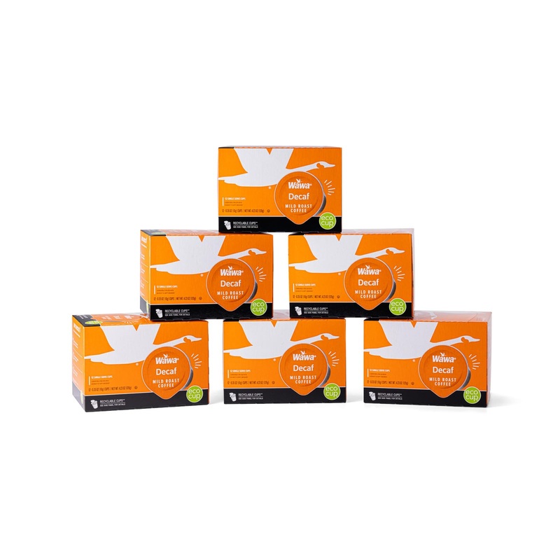 Wawa Decaf Mild Roast Single Cup Coffee Pods, 6 Boxes (72 Count)