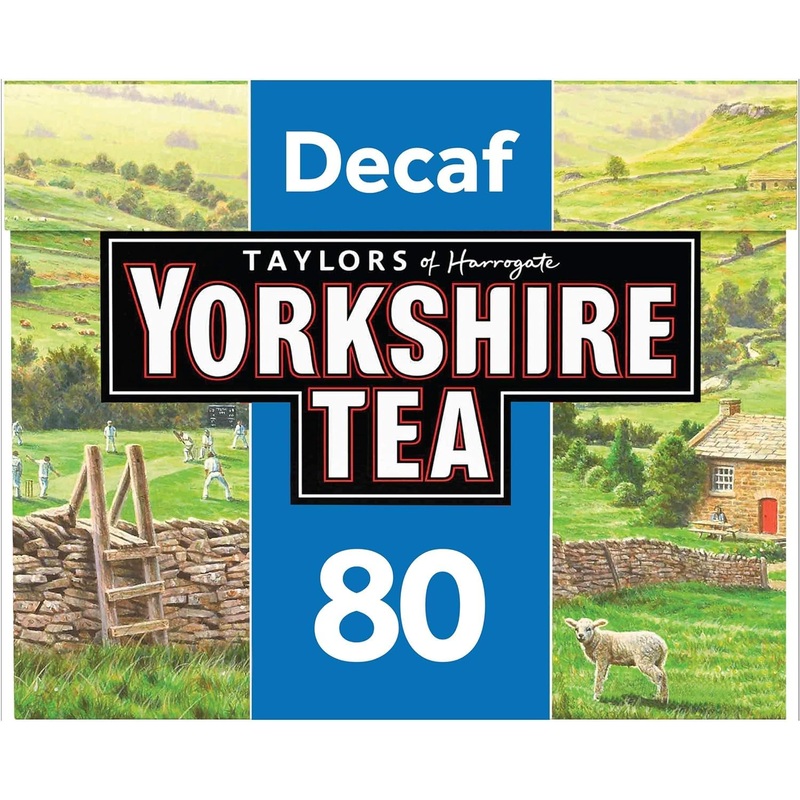 Yorkshire Tea Decaf, 80 Count – Caffeine-Free Black Tea Bags for a Relaxing Brew
