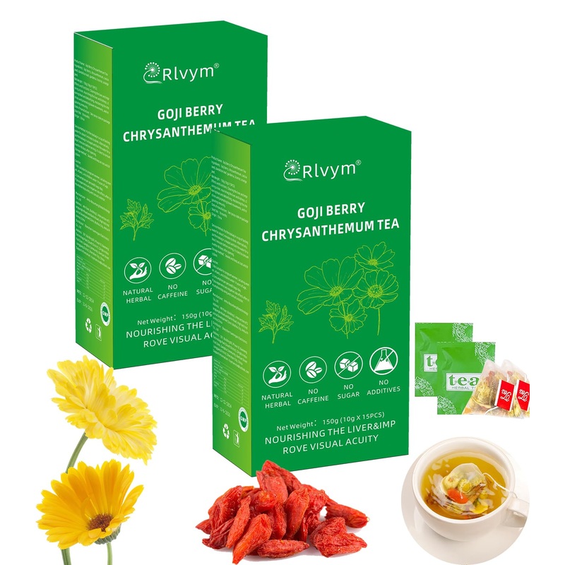 30Pack Goji Berry Chrysanthemum Tea For Liver Health, Dandelion Wolfberry Tea Bags, Chinese Health Herbal Tea, Include Cassia Se