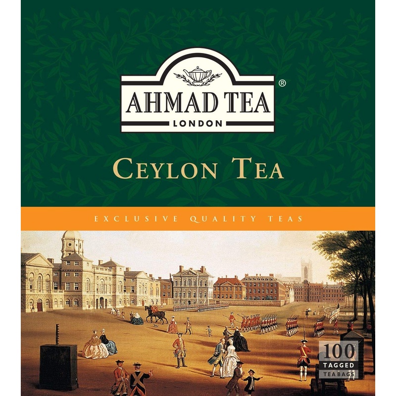 Ahmad Tea Ceylon Tagged Teabags, No Envelopes, 100 Count (Pack Of 1)
