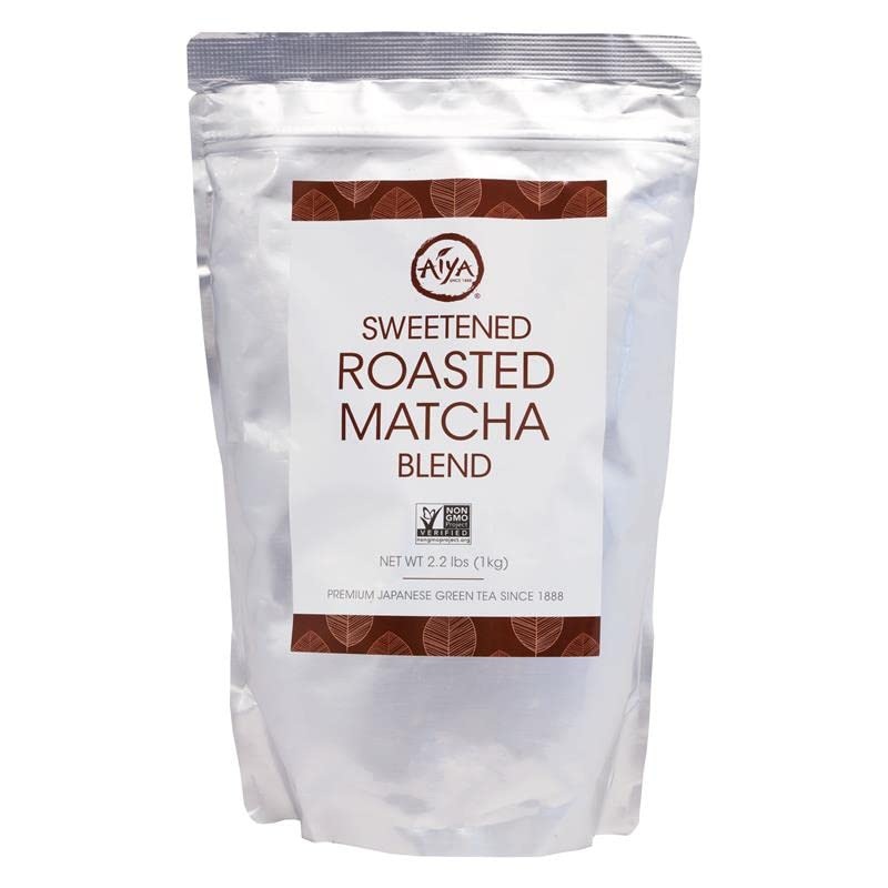 Aiya Sweetened Roasted Matcha Blend – Hojicha – Nutty Roasted Green Tea Powder With Cane Sugar – Perfect For Lattes & Smoothies