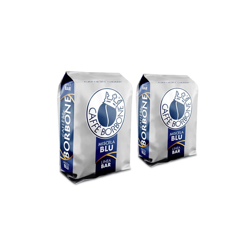 Caffe Borbone Whole Bean Coffee, Medium-Dark Roast, Blue Blend, Authentic Italian Coffee, 2.2 Lb Bag (Pack Of 2)