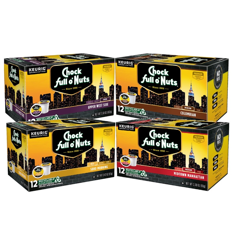 Chock Full Onuts Keurig K-Cup Pods Variety Pack (4 Packs Of 12)