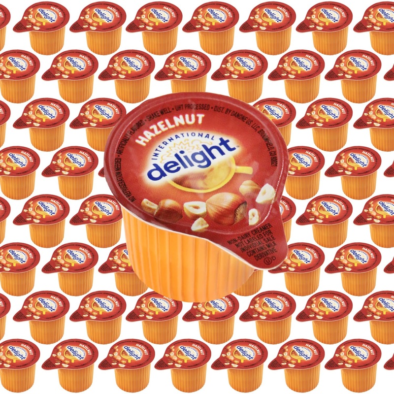 Delight Coffee Creamer Hazelnut Cups, 48 Pieces Of Individual Coffee Creamers Singles, Ideal For Hot And Iced Coffee, Lattes, Ca