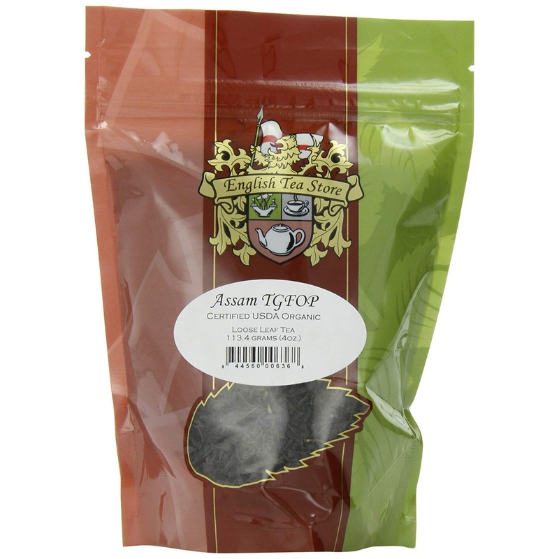 English Tea Store Loose Leaf, Organic Assam Tgfop Tea Pouches – 4Oz, 4 Ounce