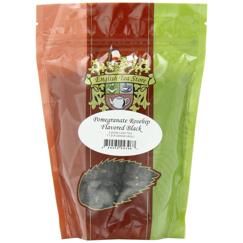 English Tea Store Loose Leaf, Pomegranate Rosehip Flavored Black Tea – 4Oz, 4 Ounce