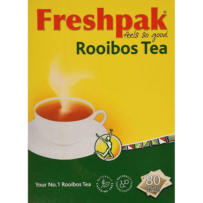 Freshpak Pure Rooibos Tea 80 Tagless Bags, Pure Rooibos And No Rooibos Infusion, New Packaging (Pack Of 3)