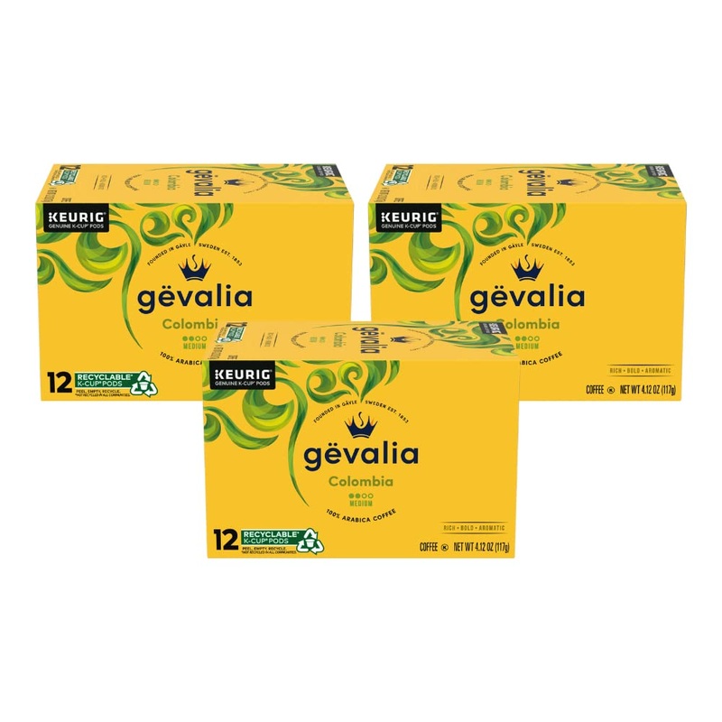 Gevalia Colombian Coffee K-Cup Pods 12 Ct. Box (Pack Of 3)