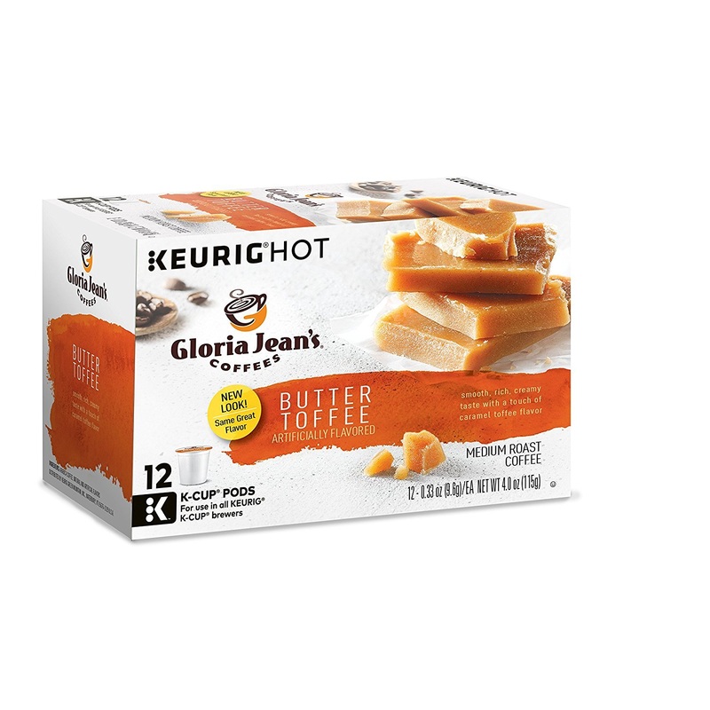 Gloria Jean’S Coffees Butter Toffee, Single-Serve Keurig K-Cup Pods, Flavored Medium Roast Coffee, 72 Count