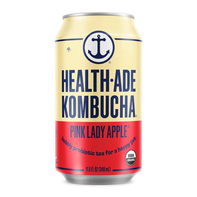 Health-Ade Pink Lady Apple Kombucha, Organic Drink, 12-Pack (11.5 Fl Oz Cans) – Fermented Tea With Probiotics, Non-Gmo, Vegan, G