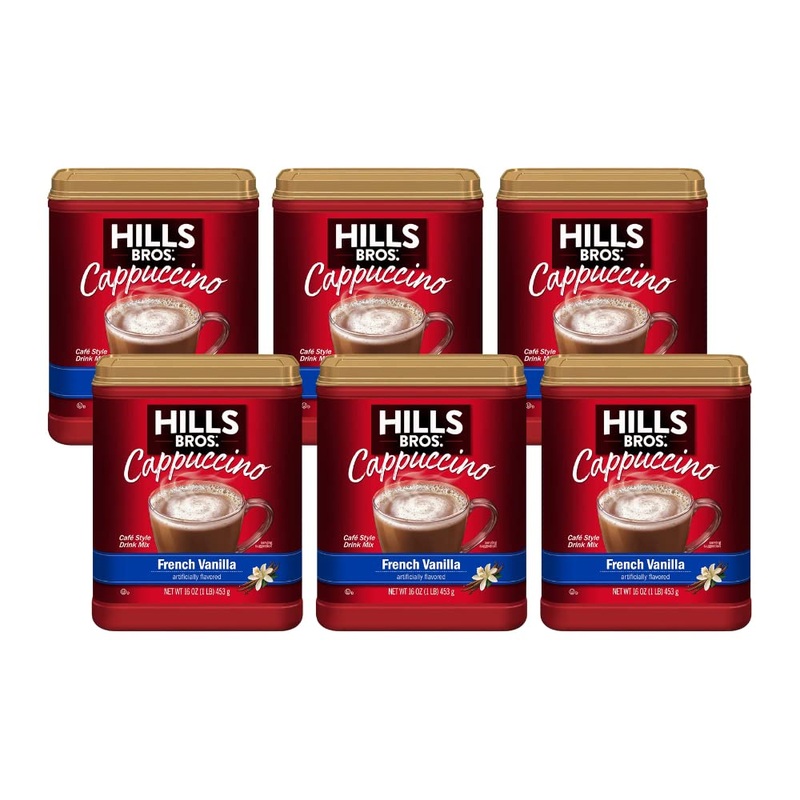 Hills Bros Cappuccino French Vanilla, 16 Ounce (Pack Of 6)