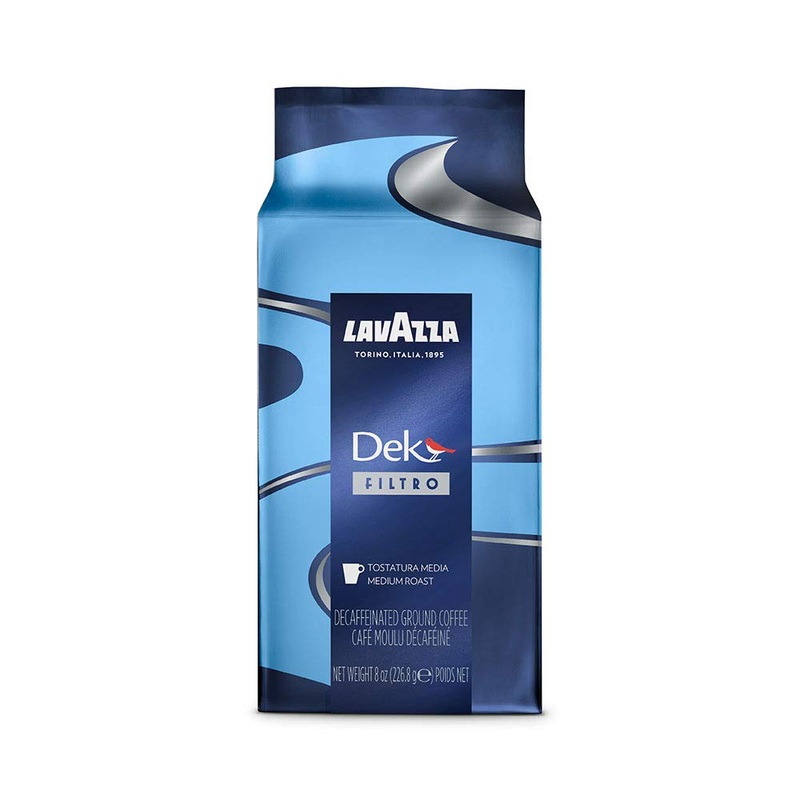 Lavazza Dek Filtro Ground Coffee Medium Roast, 8 Oz (Pack Of 20)