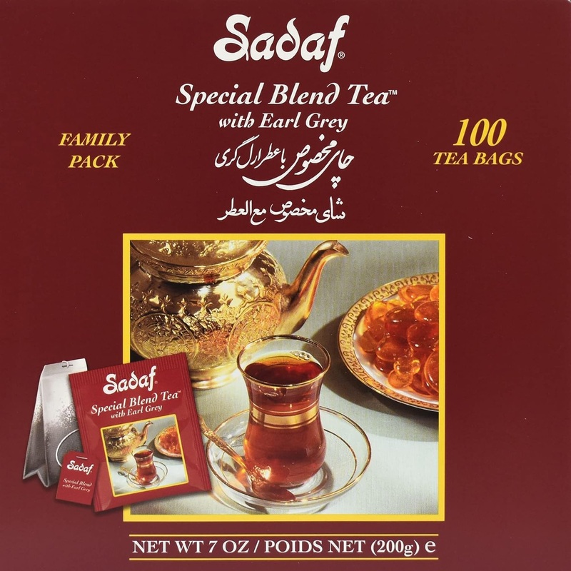 Sadaf Earl Grey Tea Bags | Special Blend Earl Grey Ceylon Black Tea | Product Harvested In Sri Lanka | 100 Bags (Pack Of 2)