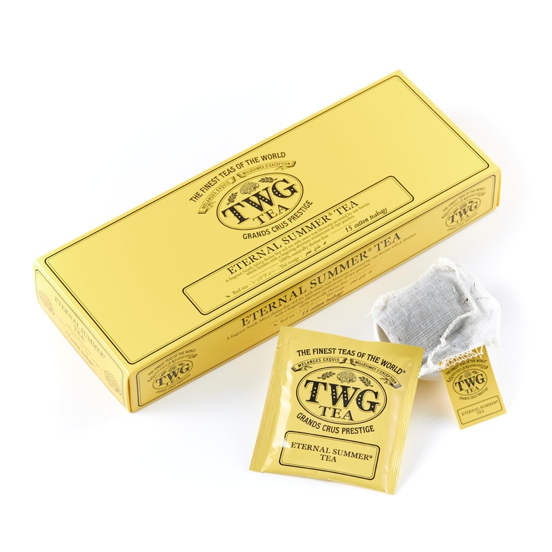 Twg Tea | Eternal Summer Tea | Rooibos Tea | Flowers & Redcurrant | 15 Hand Sewn Cotton Tea Bags | Gift Set