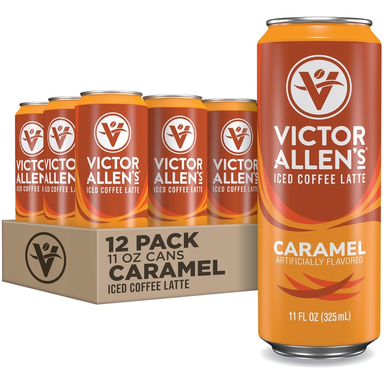 Victor Allen’S Coffee Caramel Iced Canned Coffee Latte, 11Oz Cans (12 Pack)