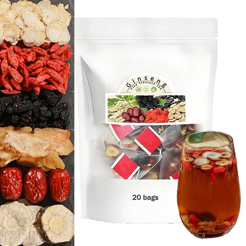 AFFITARE Kidney Formula Ginseng Six Treasure Tea – Herbal Liver & Kidney Care, 1 Bag (20 Pcs) – Chinese Herbal Blend