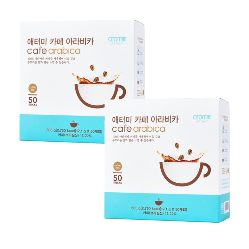 Atomy Cafe Arabica Instant Coffee Mix – 100 Sticks Arabica Coffee (50 Sticks X 2 Packs)