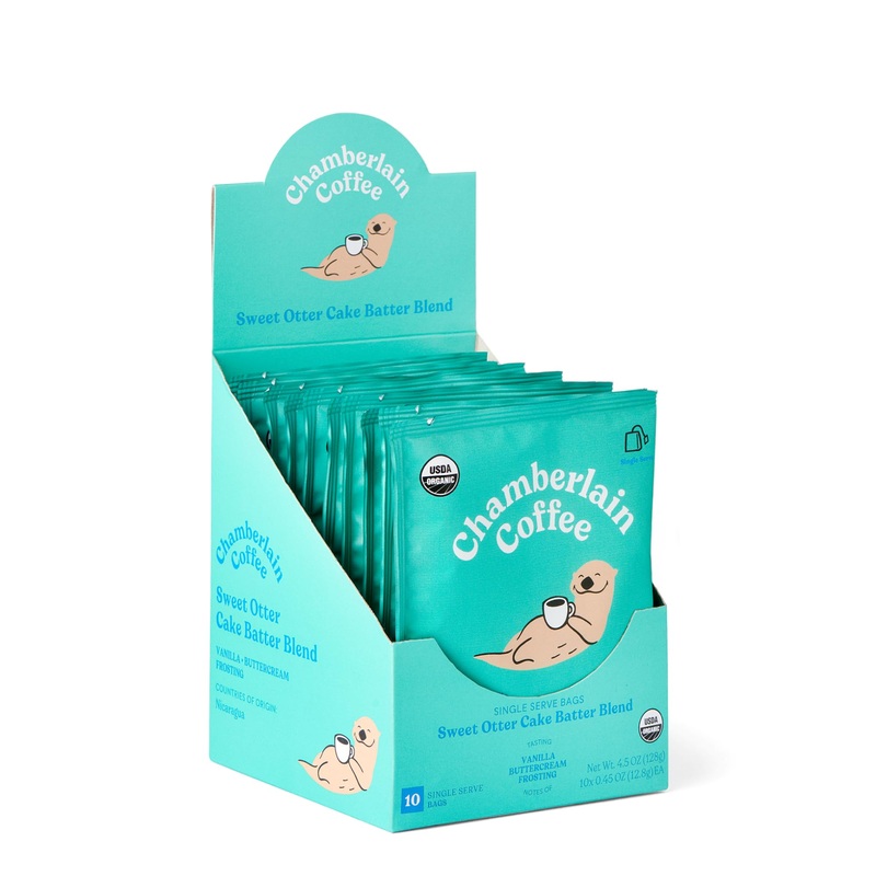 Chamberlain Coffee Sweet Otter Cake Batter Cold Brew Singles With Notes Of Vanilla & Frosting – 10 Single Serve Cold Brew Sachet