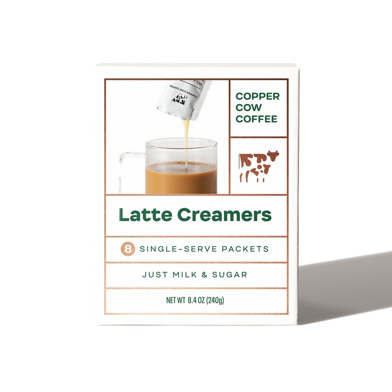 Copper Cow Coffee California Sweetened Condensed Milk Creamers – Single-Serve And All-Natural Pre-Filled Packets – (8 Pack)