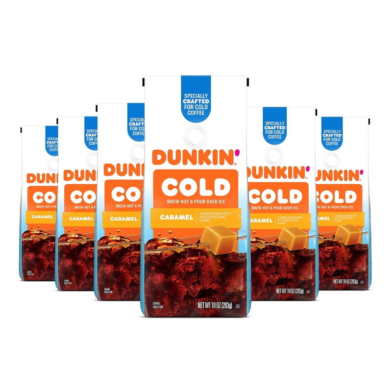 Dunkin’ Cold Caramel Flavored Ground Coffee, 10 Ounce (Pack Of 6)