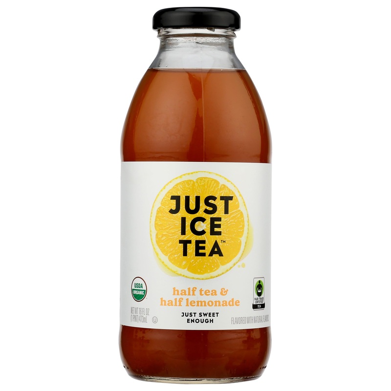 Eat The Change Just Ice Tea Organic Half Tea & Half Lemonade, Kosher, 16 Fluid Ounces (Pack Of 12)