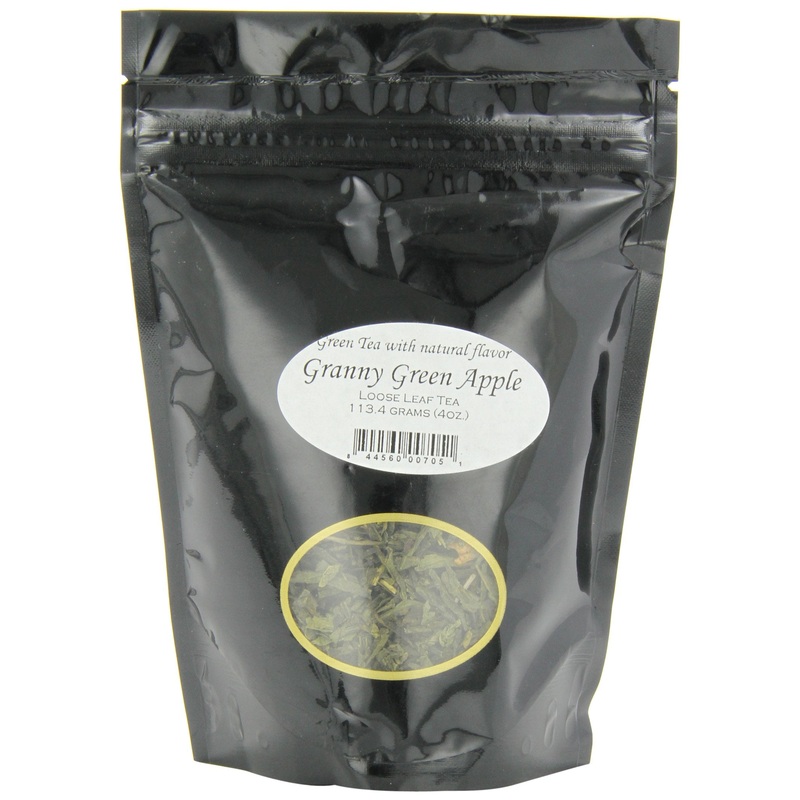 English Tea Store Loose Leaf, Granny Green Apple Tea Pouches, 4 Ounce