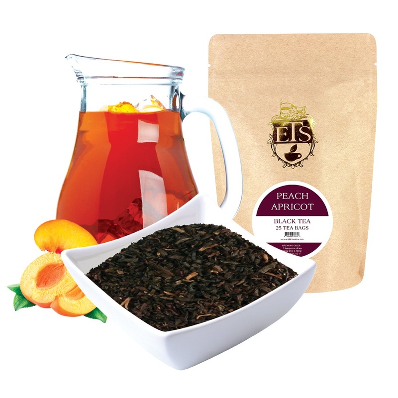 English Tea Store Loose Leaf, Peach Apricot Tea Pouches – 4Oz, 4 Ounce