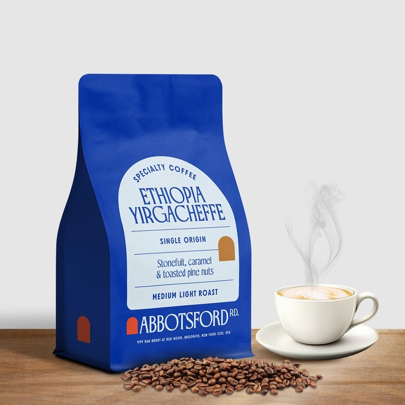 Ethiopia Yirgacheffe Coffee Beans, Medium-Light Roast Ethiopian Coffee With Stone Fruit, Caramel & Toasted Pine Nuts, Flavored S