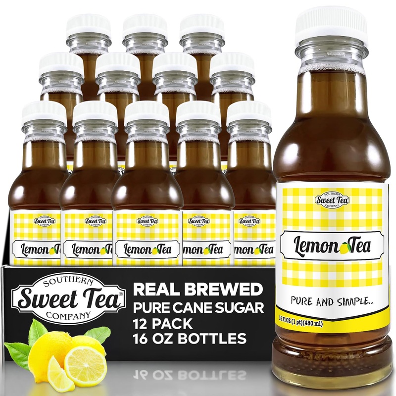 Iced Tea Lemon, Real Brewed, Pure Cane Sugar, Caffeinated All Natural, No Artificial Flavors By Southern Sweet Tea Company 12Pk
