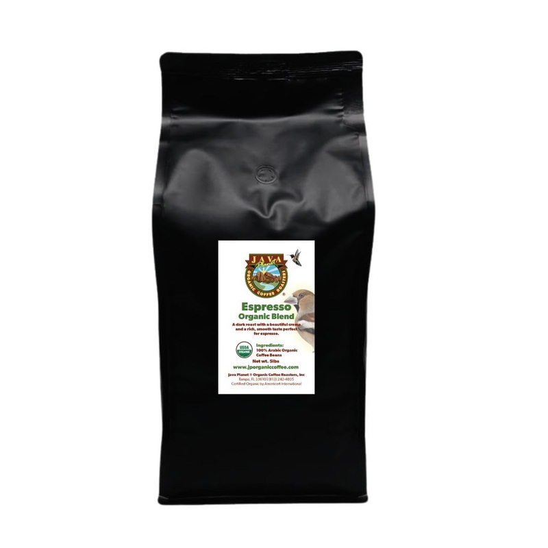 Java Planet Organic, Espresso Blend, Smooth Full Flavored Organic Coffee Beans, Low Acid, Whole Bean Coffee, 5Lb Bag