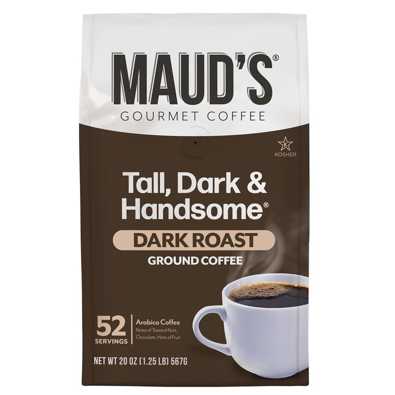 Maud’S Dark Roast Ground Coffee, 1 Bag (20 Oz), 100% Arabica Coffee, 52 Servings